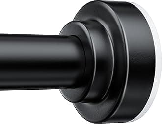 TEECK Shower Curtain Rod, 27-76 inch Adjustable Spring Tension Curtain Rod, Never Rust Anti-Slip Shower Curtain Rod for Bathroom, No Drilling, Never Collapse, Easy to Use, Black