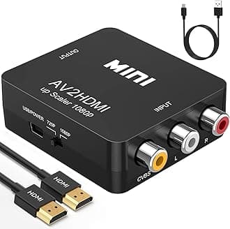 ABLEWE RCA to HDMI,AV to HDMI Converter, 1080P Mini RCA Composite CVBS Video Audio Converter Adapter Supporting PAL/NTSC for TV/PC/ PS3/ STB/Xbox VHS/VCR/Blue-Ray DVD Players