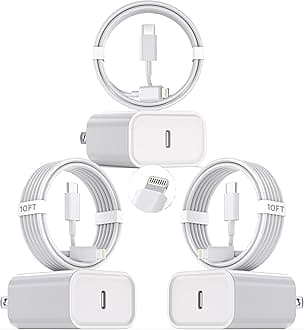 - 10Foot Fast iPhone Charging Cable,3-Pack Super Fast i Phone Charger USB C Charging Block Wall Charger PD Adapter with 10FT Type C to Lightning Cable Cord for iPhone 14/13/12/11ProMax/XS Max/XS/XR/8/SE