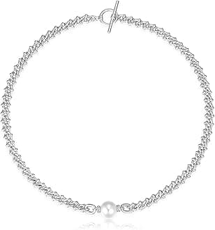 NUZON14K Gold Plated Dainty Choker Necklace for Women & Girls | Snake, Cuban Link, Paperclip, Ball Beaded, Tennis Chain, Natural Freshwater Pearl Necklace Fashion Jewelry Gift