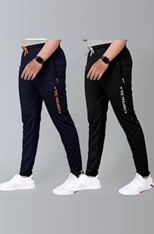 Pinkmint Men Combo Track Pant with Lycra Elastic Jogger Suitable for Active Wear, Jogger Yoga Wear, Sports (Pack of 2)