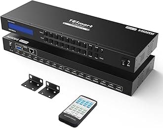 TESmart HDMI Matrix 8x8 HDMI Switch 8 Port 4K@30Hz 8 in 8 out HDMI Splitter, EDID Emulator, RS232/LAN Port, Power off Memory, Scene Preset, with Remote, Rack Ears and IR Extension Cable