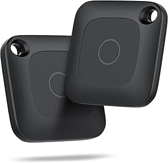 Hoxe Air Tracker, Key Finder Works with Find My App (iOS Only), Bluetooth Tracker Tag for Keys, Luggage, Suitcases and Pets, Loud Beep, Worldwide Tracking, Replaceable Battery, 2-Pack