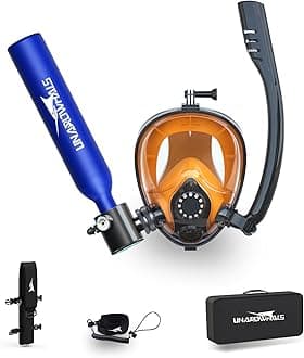 Mini Scuba Tank, 5-10 Minutes Usage Time Scuba Tank Kit, DOT/CE-EN250 Certification Dive Tank, 0.5L(3.5Cu Ft) Capacity Portable Scuba Tank, 3000 Psi Max Pressure, Aluminum Diving Tanks