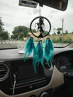 Car Hanging Accessories Interior - Elegant Dream Catcher for Car - Charm for Auto Decor - Stylish Handmade Ornament for Rear View Mirror Decoration - Krishna