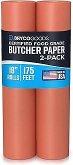 Pink Butcher Paper Roll - 2 Pack of 18 Inch x 175 Feet Rolls - Food Grade Peach Wrapping Paper for Smoking Meat of all Varieties - Made in USA