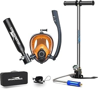 Mini Scuba Tank with Pump, 5-10 Minutes Scuba Tank with Mask, Portable Diving Tanks, 0.5L Lung Tank Dive Tank