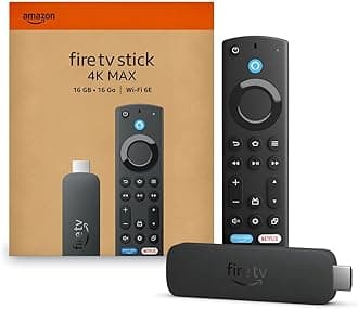 Amazon Fire TV Stick 4K Max streaming device, with AI-powered Fire TV Search, supports Wi-Fi 6E, free & live TV without cable or satellite, find shows faster with Alexa+
