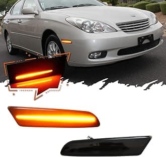For 2002 2003 L-exus ES300,2004 2005 2006 L-exus ES330 Front Bumper Fender Side Marker Lights 8173133021 8174133021, LX2532102 LX2533102 Smoked Lens Amber Lights