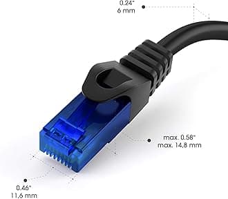 KabelDirekt – Network Cable – Transfers 10Gbps & fibre optic internet speed – Ethernet & LAN Cable – 5x 1.5m, Available in 0.25-30m – For Gigabit networks, routers/modems, RJ45 (black/blue)