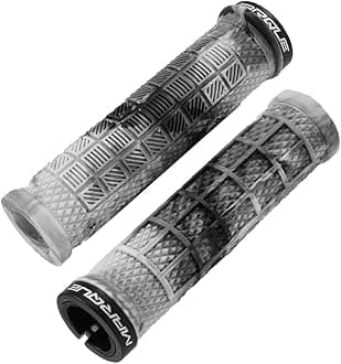 MARQUE Grapple Mountain Bike Handlebar Grips – Single Lock-On Ring MTB and BMX Bicycle Handle Bar with Non-Slip Grip (Urban Camo)