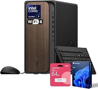 OmniDesk(Envy Next Brand) M03 Premium Business Next Gen AI PC Desktop, Intel Core Ultra 7 265, 32GB DDR5 RAM, 1TB SSD, W11P, USB-C, Wi-Fi 6, Wired KB & Mouse, Bundle with ADATA 64GB USB Flash Drive