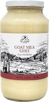 Mt. Capra Goat Milk Ghee | Grass-Fed Clarified Butter High in MCT Oil Perfect for Bulletproof Coffee, Keto, Paleo, and Whole 30 Diets | Pasture Raised and Unsalted | 142 Servings - 24 fl oz