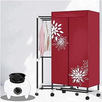 Portable Dryer 1100W Electric Clothes Airer Dryer Indoor, Fast Drying Multi-Speed Heated Drying Rack for Clothes, Electric Clothes Drying Rack Energy Saving (Anion) Clothing Dryers(red)
