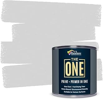 THE ONE All-In-One Paint & Primer - Light Grey Matte, 33.8 Fl Oz/1 Liter | 1 Coat Formula | Easy Indoor & Outdoor Decorating for Home & Garden Walls, Floors & Furniture | Water-Based & Low VOC