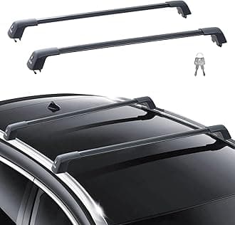 VEVOR Universal Roof Rack Cross Bars, Aluminum Roof Rack Crossbars, Fit Grooved Side Rail without Gap, 90KG Load Capacity, Adjustable Crossbars with Locks for SUV, Sedan, Van