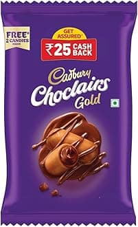 Cadbury Choclairs Gold Candy, 347.2 g (62 Candies)