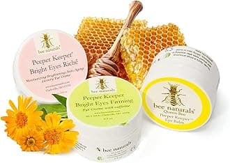 Bee Naturals Peeper Keeper Trio Eye Care - Gift Set for Eye Wrinkles, Puffy Eyes, and Crow's Feet