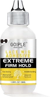 Wig Glue for Lace Front Wigs, Waterproof Lace Front Wig Glue for Wigs, Strong Hold Transparent Lace Adhesive for Hair Replacement Invisible Hair Bonding Wig Adhesive(1.28 fl oz)