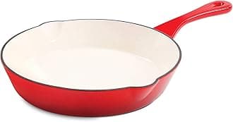 Artisan 8 Inch Enameled Cast Iron Round Skillet, Scarlet Red