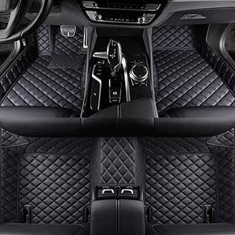 Custom Personalized Floor Mats ，Luxury Full Coverage All Weather Car Floor Mats，Anti-Slip Leather Car Mat Set ，Custom Floor Mat， for 99% of Cars, Trucks & SUV. (Pure Black)