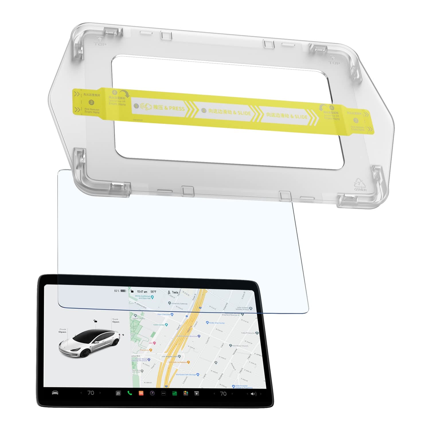 Canler Bubble Free Screen Protector for Tesla Model Y Model 3 with Easy Installation Kit Anti Glare and Reflections Full Coverage Dashboard Touchscreen Guard Accessories HD Excellent Touch Sensitivity