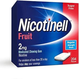 Nicotinell 2 MG Nicotine Smoking Cessation Chewing Gum - 204 Pieces - Fruit Flavor