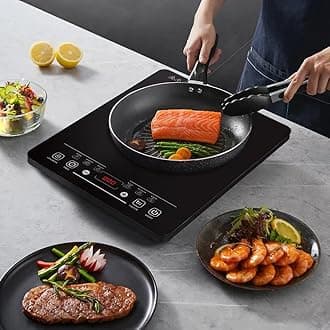 Panana Electric Induction Hob Portable Digital Touch Single Cooker Hot Plate, Black