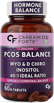 Carbamide Forte PCOS Supplement For Women - 40:1 Ratio 2000mg Myo-Inositol to D-Chiro-Inositol Supplement for PCOS - 60 Veg Inositol Tablets