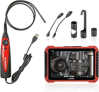 LAUNCH VSP-600 Videoscope, 7mm Snake Camera with 6 LED Lights USB Borescope, IP67 Waterproof HD Borescope Inspection Camera, Industrial HD Endoscope for X-431 Series, Android Cellphone