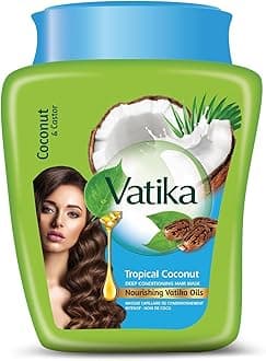 Vatika Naturals Hot Oil Hair Mask - Tropical Coconut & Castor Oil & Multivitamin for Dry, Damaged, Nourishing & Strengthening, Deep Conditioning for Soft, Smooth - 500ml