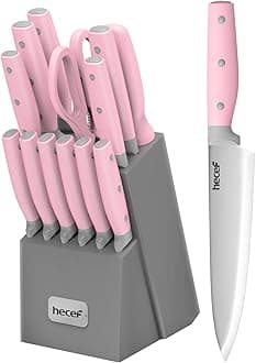 14 pcs Kitchen Knife Set Pink