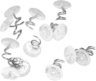 Attmu 100 Pcs Upholstery Tacks Headliner Pins Clear Heads Twist Pins for Slipcovers and Bedskirts, 0.5 Inches Bed Skirt Pins