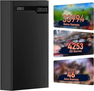 Retro Game Console Hard Drive with 3 Game Systems, 38293 Classic Games and 51 Emulator Console, Compatible with Retrobat/Playnite/Launchbox Hard Drive Emulator, Plug and Play for PC