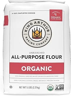 100% Organic All-Purpose Flour, Unbleached, 5 lb Bag - Non-GMO Project Verified, No Preservatives