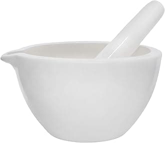Mortar & Pestle, 550ml - 155mm - Porcelain, Unglazed Grinding Surface - Eisco Labs