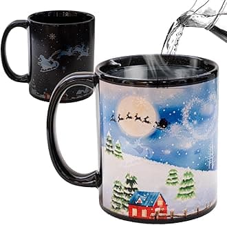 Christmas Coffee Mug Magic Colour Heat Changing Mugs Magical Coffee Mug Tea Cup 12 Ounce - Xmas Snowman Mug Blue/Green/White/Red