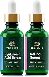 Facial Skin Care Set, Brightening, Firming, Hydrating, Dry Face, Dermatologist Tested - Retinol Serum and Hydrating Hyaluronic Acid - Skin Care Kit, 2 count of 1 Fl Oz