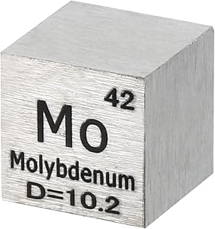 PATIKIL Molybdenum Cube, 10mm Mo-Density Cube High Density Element Cube Unique Metal Cube Periodic Table of Elements Collections Lab Experiment Teacher Scientific Classes