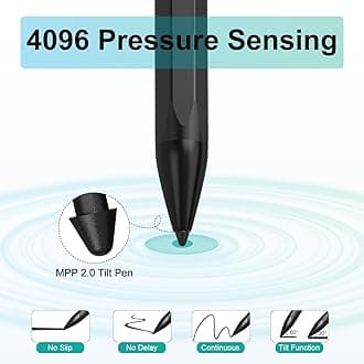 HP Stylus for Envy x360, Spectre x360, Spectre x2, Envy x2 Touchscreen Laptops - Rechargeable MPP 2.0 Tilt Pencil with 4096 Pressure Sensitivity, Black