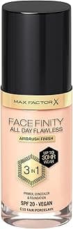 Facefinity 3-in-1 All Day Flawless Liquid Foundation, SPF 20 - 10 Fair Porcelain, 30 ml