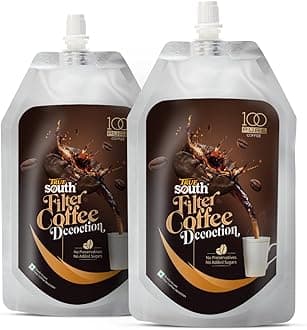 TrueSouth 100-Pure | Ready-to-use Filter Coffee Decoction | 200ml Pouch | Authentic Taste, Value and Convenience (Pack of 2)
