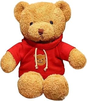 Galatee Cute Teddy Bear Plush Stuffed Animal, Teddy Bear with Clothes, Gifts for Children(11.8" Red)