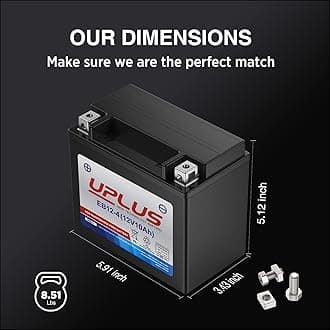 Motorcycle Battery YTX12-BS Leoch EB12-4 Powersport Battery High Performance, AGM Maintenance Free Battery for Motorcycles, ATVs, Scooters, Snowmobiles