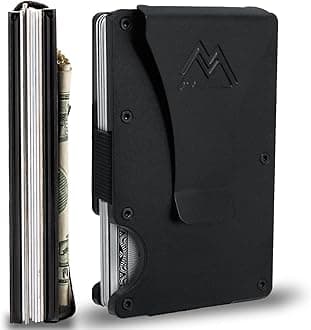 Minimalist Wallet for Men - Slim RFID I Scratch Resistant, Matte Black Credit Card Holder & Money Clip, Easily Removable Money & Cards, Mens Wallets