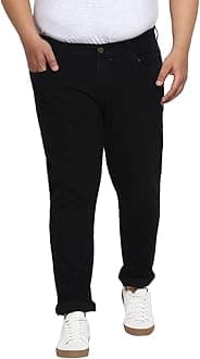 Urbano Plus Men's Black Regular Fit Denim Jeans Stretchable (plushpsp-black-50)