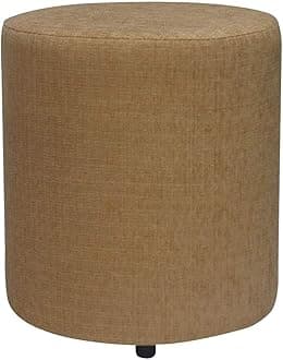 Siwa Style Barrel 30478 pouffes Sitting Round upholstered Foam Cushion Standard Ottoman Living Room Foot Rest Home (lxbxh-38x38x43cm-1 Unit) Beige