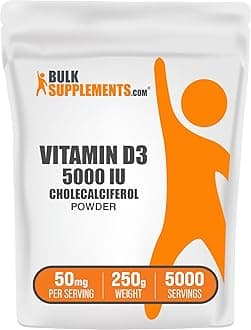 com Vitamin D3 Powder - Cholecalciferol, Vitamin D Supplements, 5000 IU - Gluten Free, 50mg (125mcg of Vitamin D3) per Serving, 250g (8.8 oz) (Pack of 1)