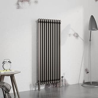 Warmehaus 1500x562mm Raw Metal Vertical 3 Column Radiator Traditional Cast Iron Style Bathroom Radiator Central Heating