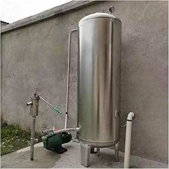 Well Pressure Tank 60L 100L 160L 200L 250L 300L Vertical Water Pressurized Tanks for Pump Well House, 304 Stainless Steel Water Tanks with Fitting Kit & Air Release Valve(Size:95x50cm/37. 4X19
